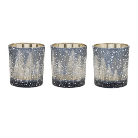 Navy-Pine-Tree-Glass-Votive-Holder-(Set-of-3)-Christmas-Decor