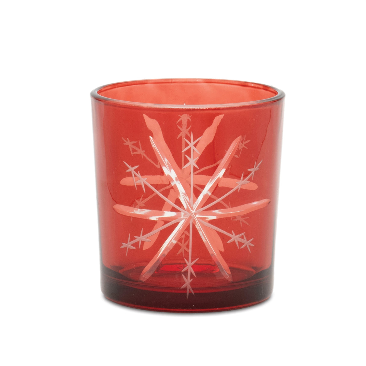 Glass snowflake votive holder (set of 3)