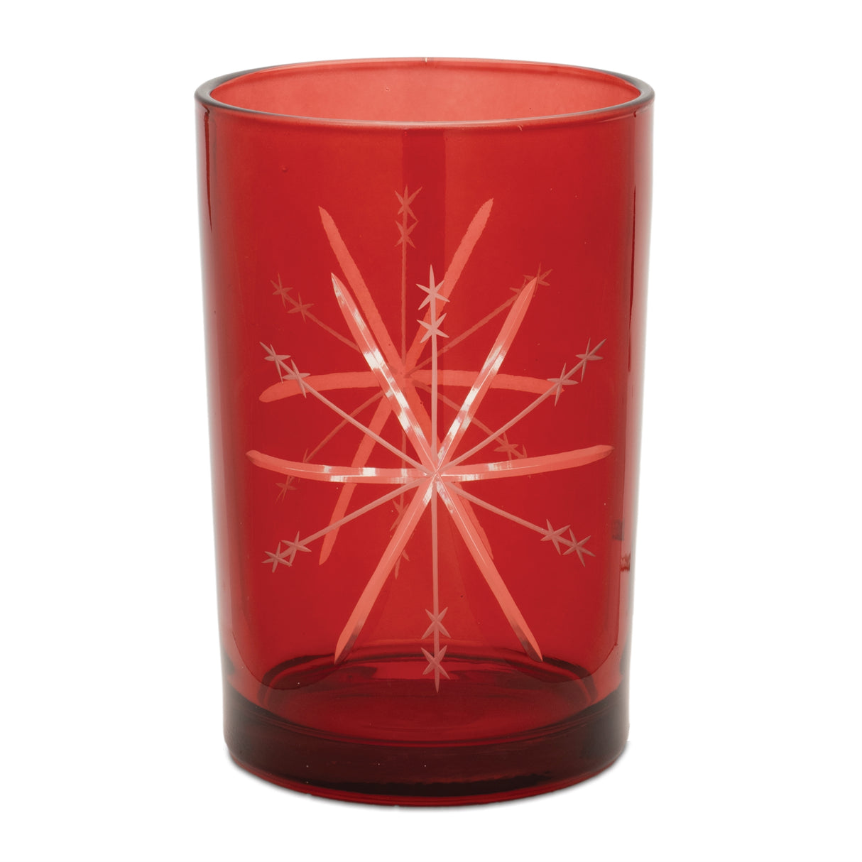 Glass snowflake votive holder (set of 3)