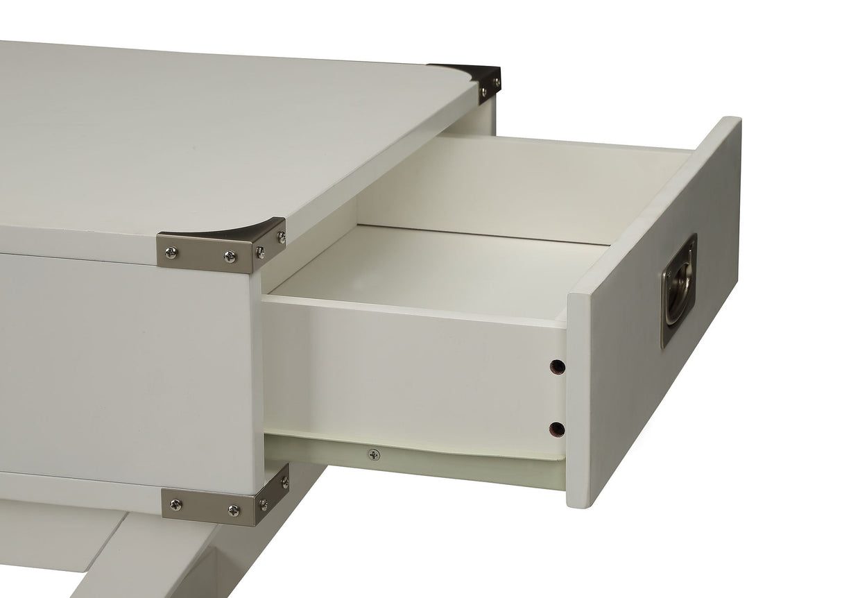 White Finish Accent Table