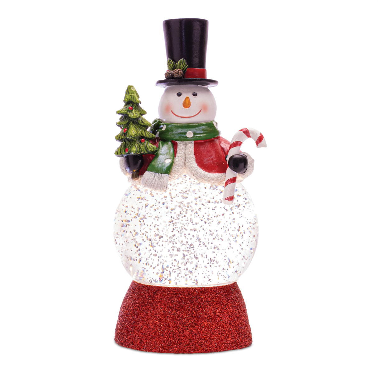 Led holiday snowman snow globe (set of 2)