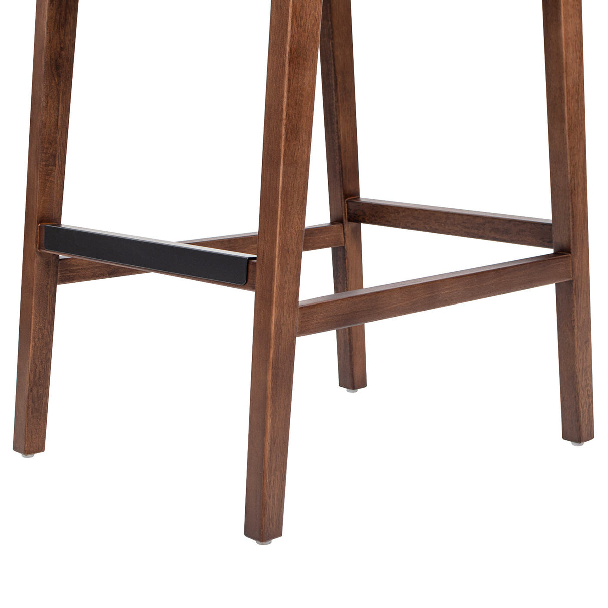 Andre 26' Woven Leather Counter Stool with Back, Pecan Brown Faux Leather