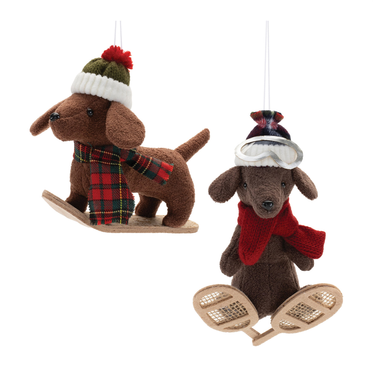 Plush-Ski-and-Snowboard-Dog-Ornament-(Set-of-6)-Christmas-Ornaments