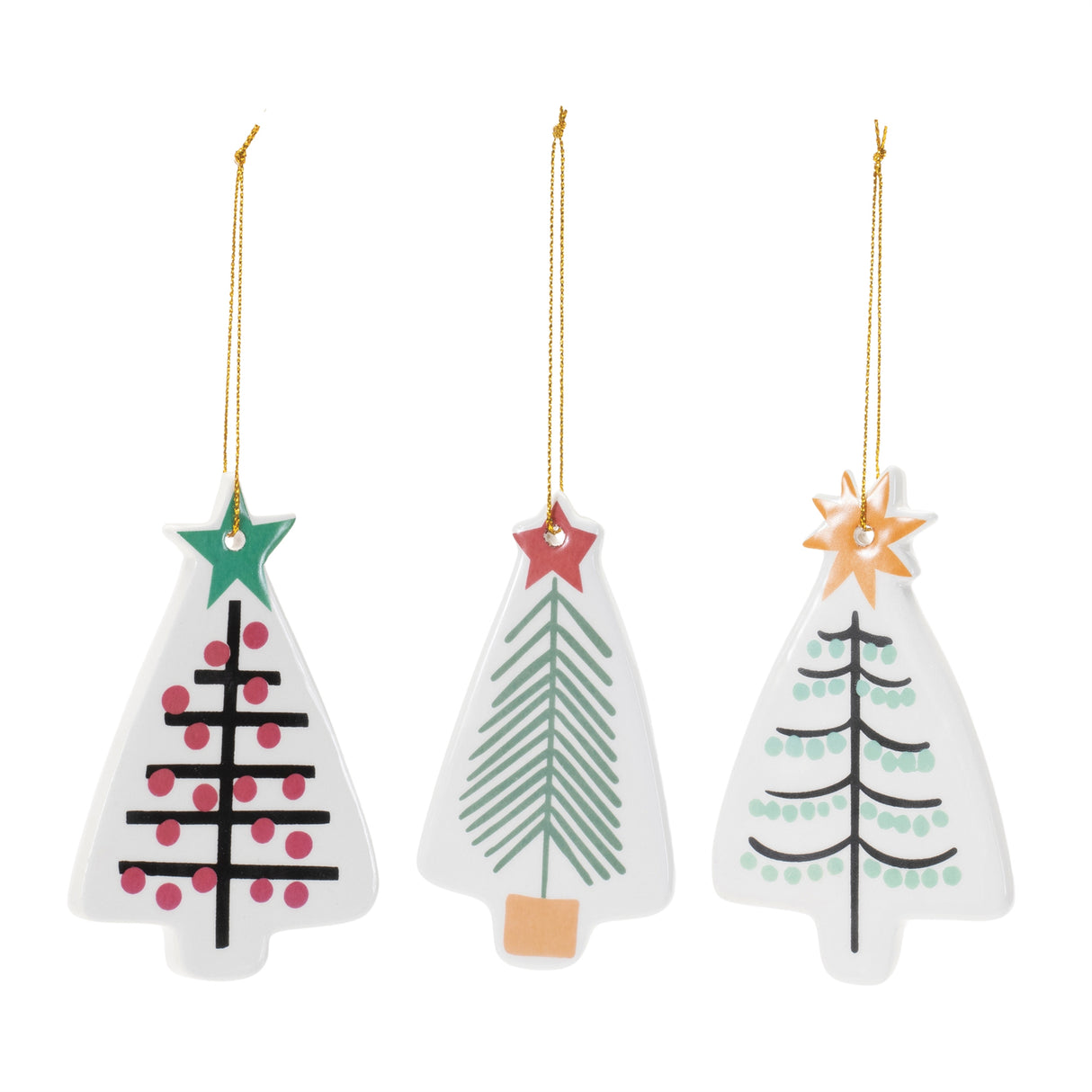 Ceramic christmas tree ornament (set of 12)