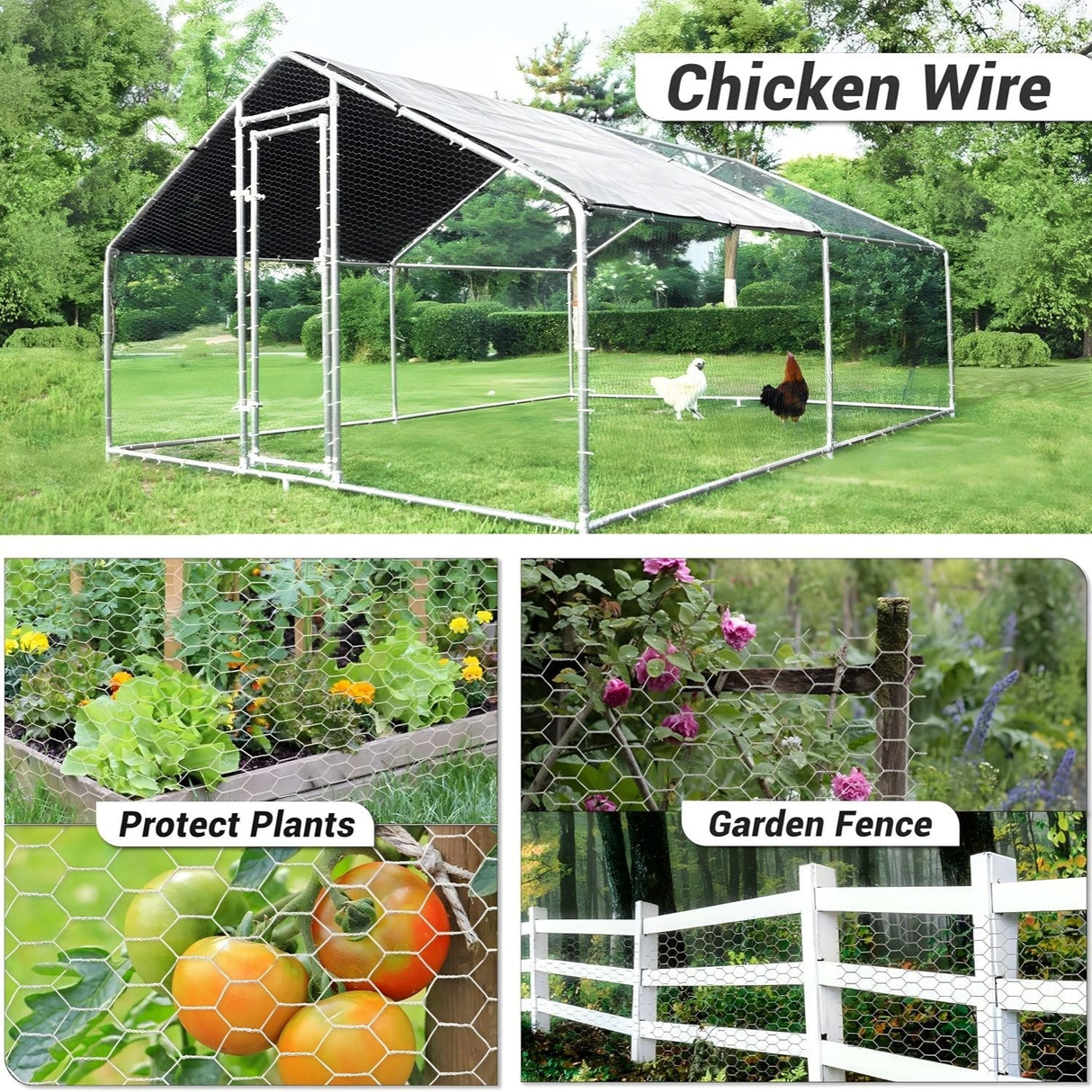 Galvanized Metal Hexagonal Mesh Fence for Garden Protection