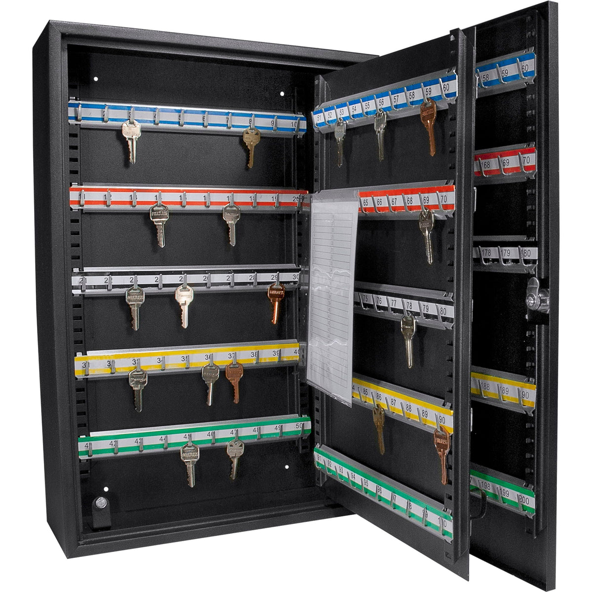 Adjustable Key Cabinet with Lock - Multiple Sizes, Gray or Black