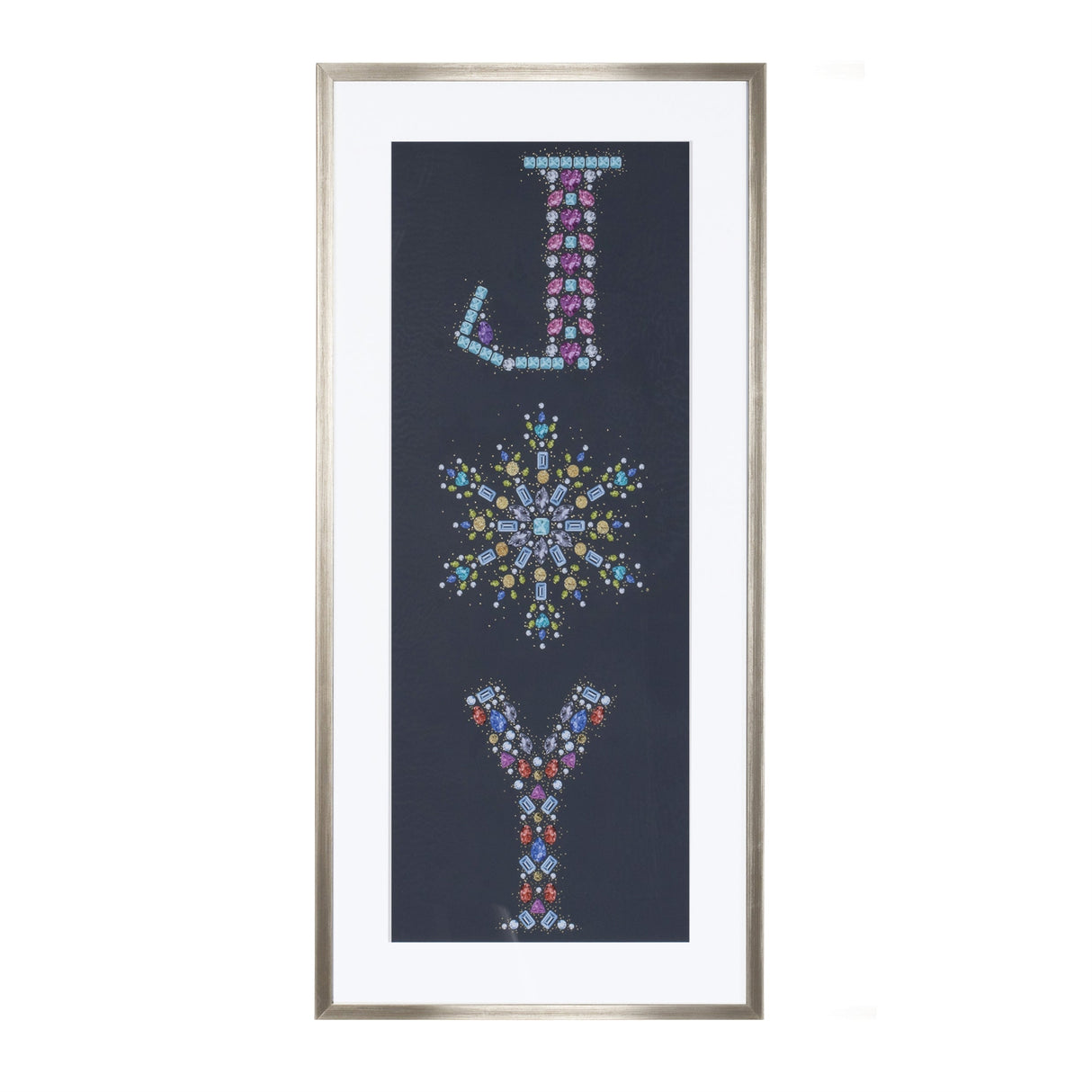 Holiday Jewel "Joy" Print Under Glass 23.5"H