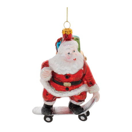 Glass-Skateboarding-Santa-Oranment-(Set-of-6)-Christmas-Ornaments