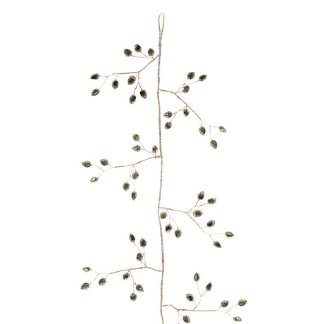 Jeweled-bead-leaf-garland-(set-of-2)-Wreaths-&-Garlands