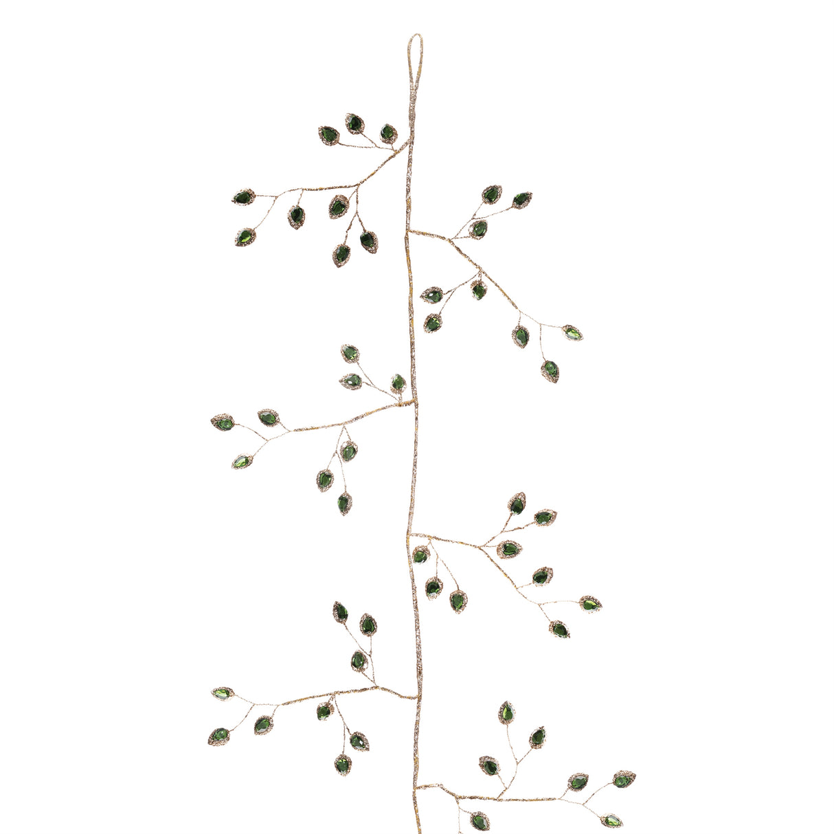 Jeweled-Bead-Leaf-Garland-(Set-of-2)-Wreaths-&-Garlands