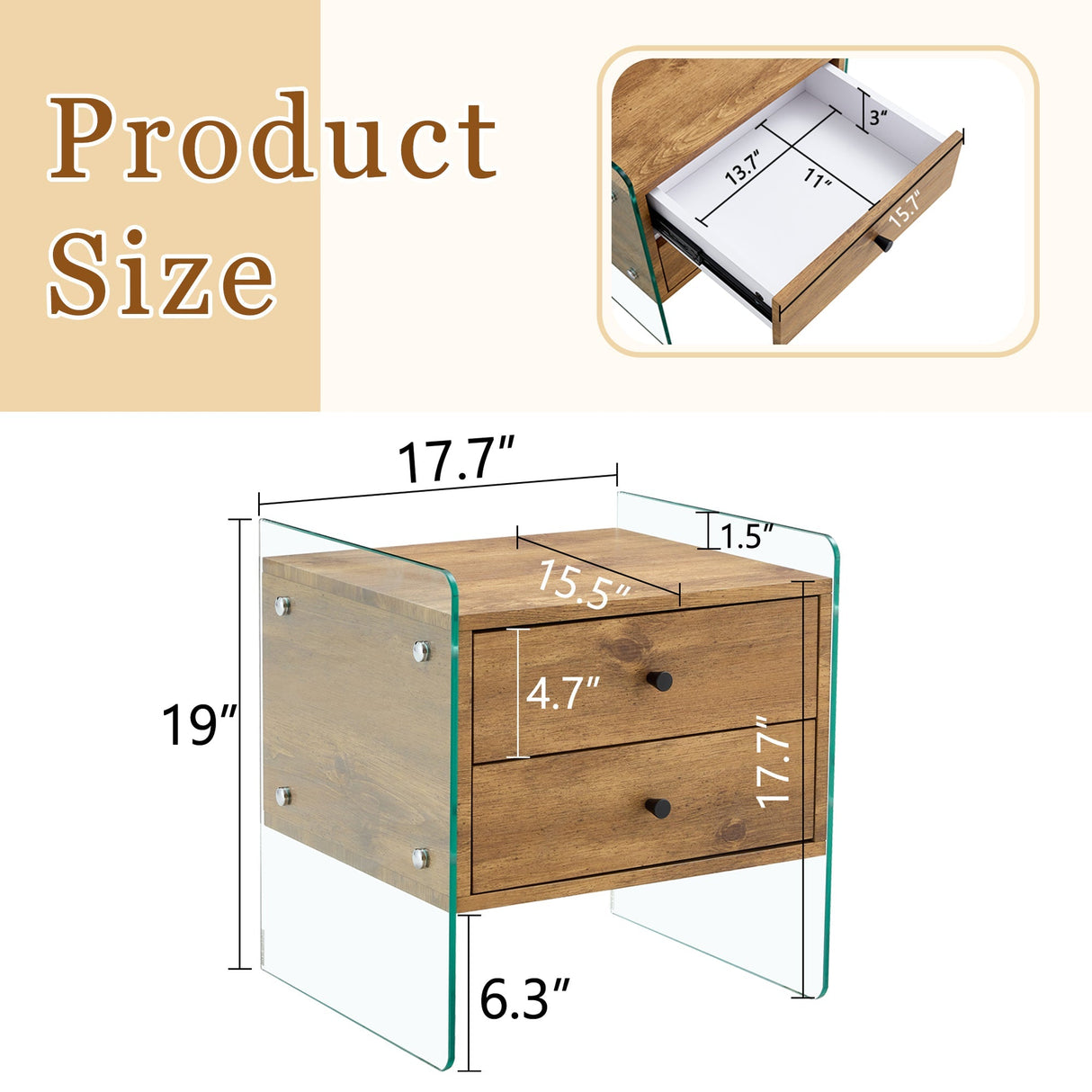 Double-Drawer Bedside Table