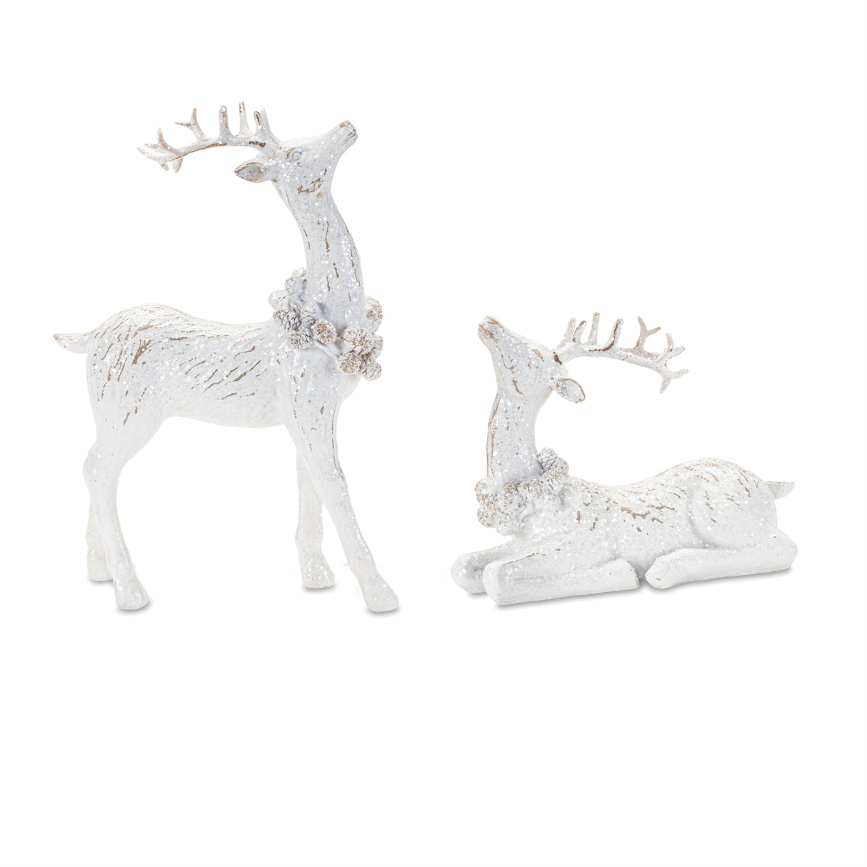 Winter deer figurine (set of 2)