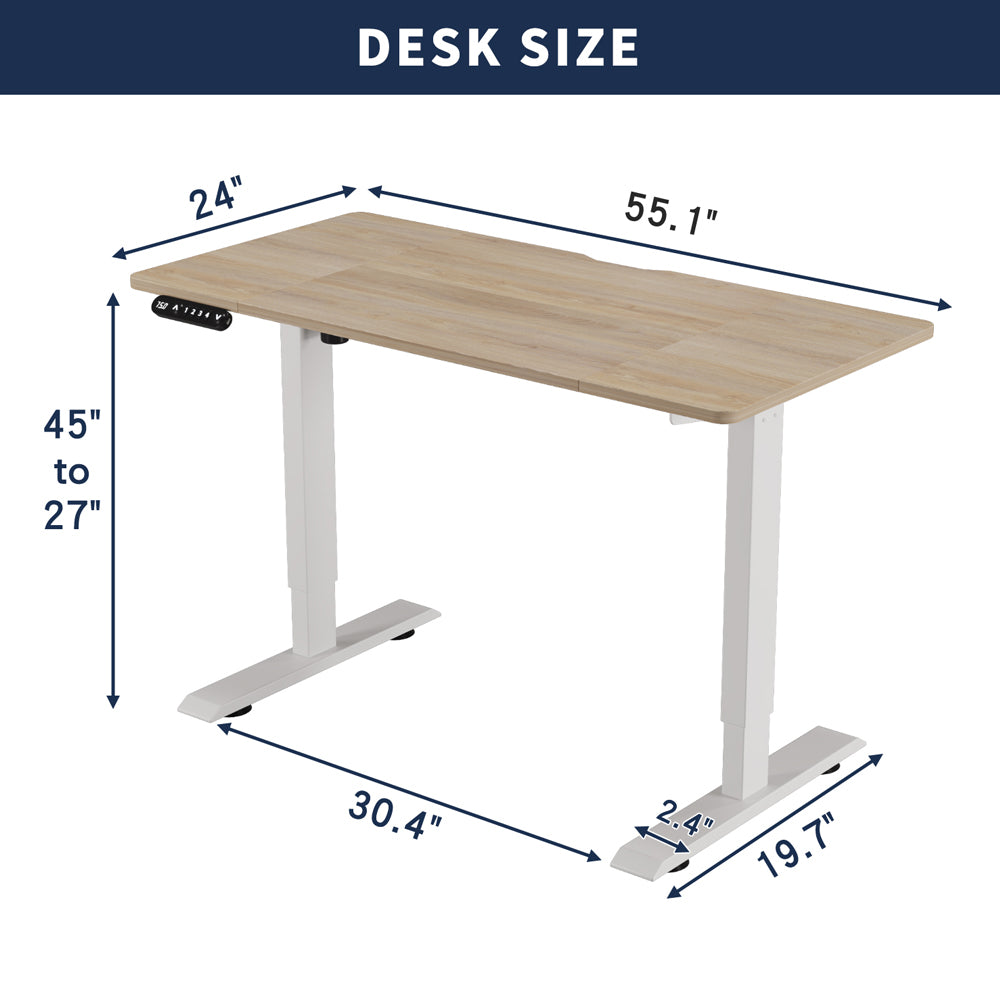 55"×24" Light Electric Standing Desk