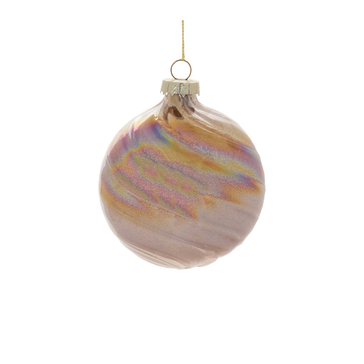 Iridescent Swirl Glass Ornament (Set of 12)