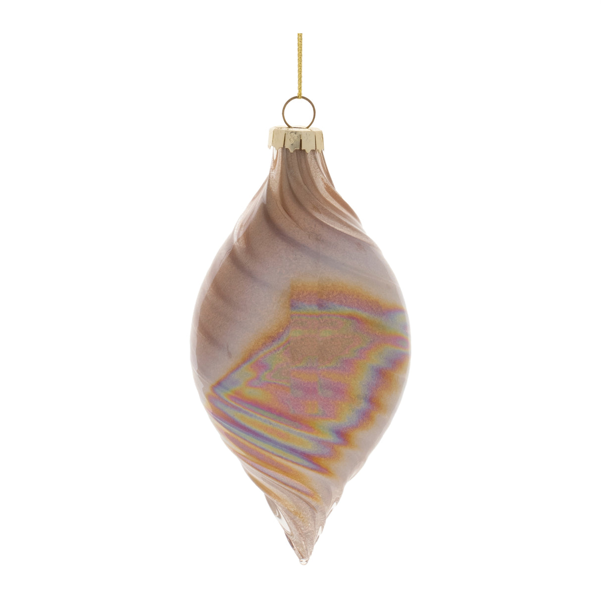 Iridescent Swirl Glass Ornament (Set of 12)