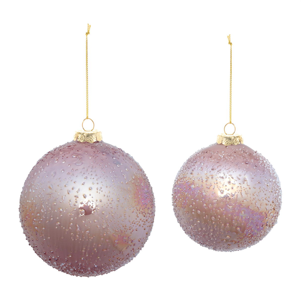 Iridescent Beaded Glass Ornament (Set of 4)
