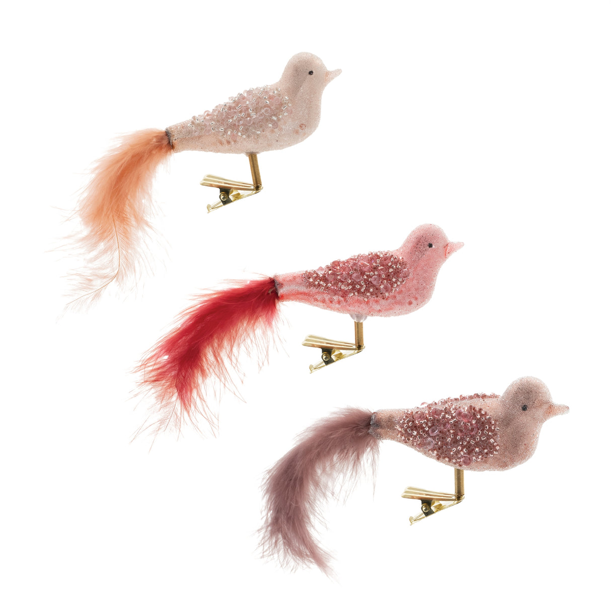 Beaded-glass-bird-clip-ornament-(set-of-12)-Christmas-Ornaments