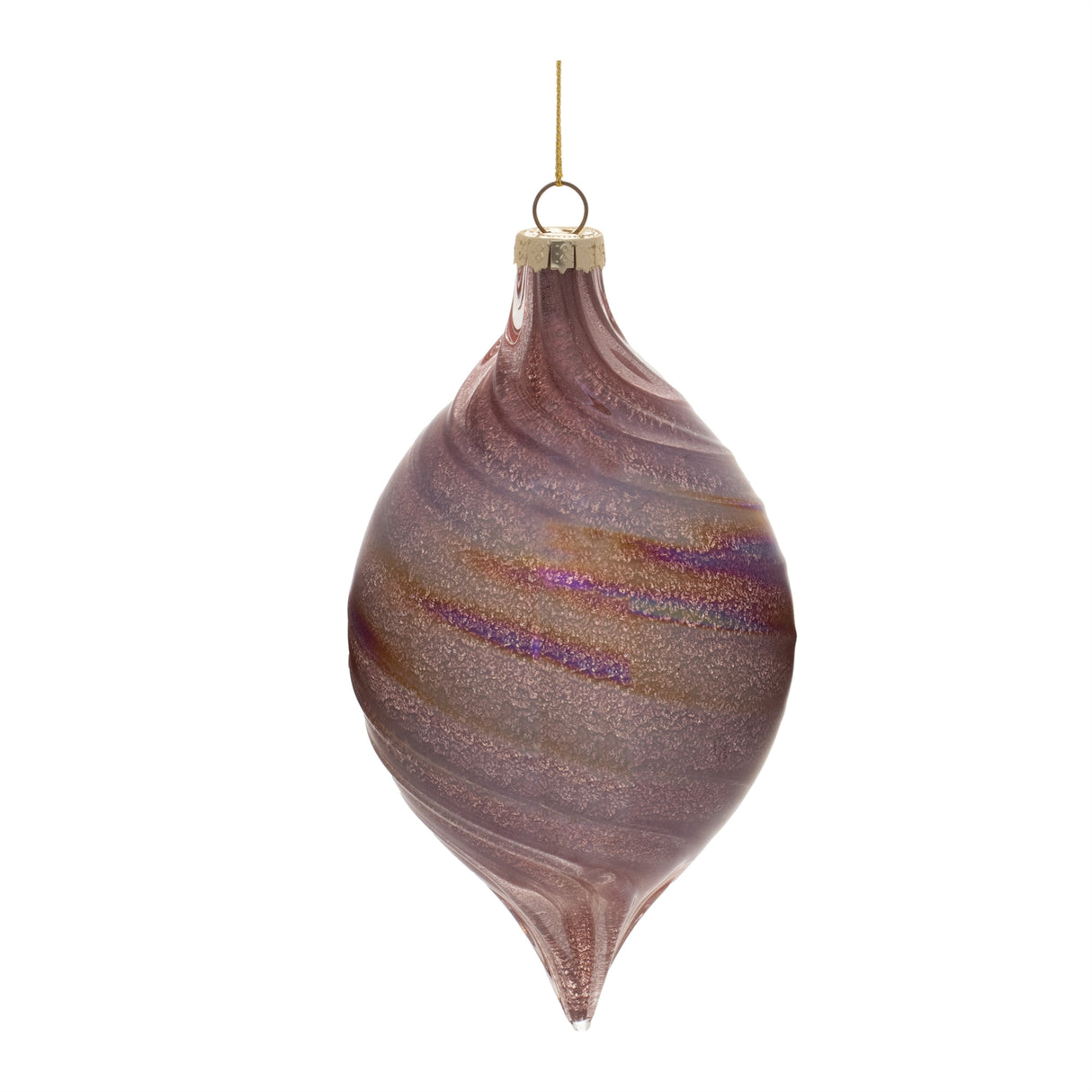 Iridescent Swirl Glass Ornament (Set of 6)