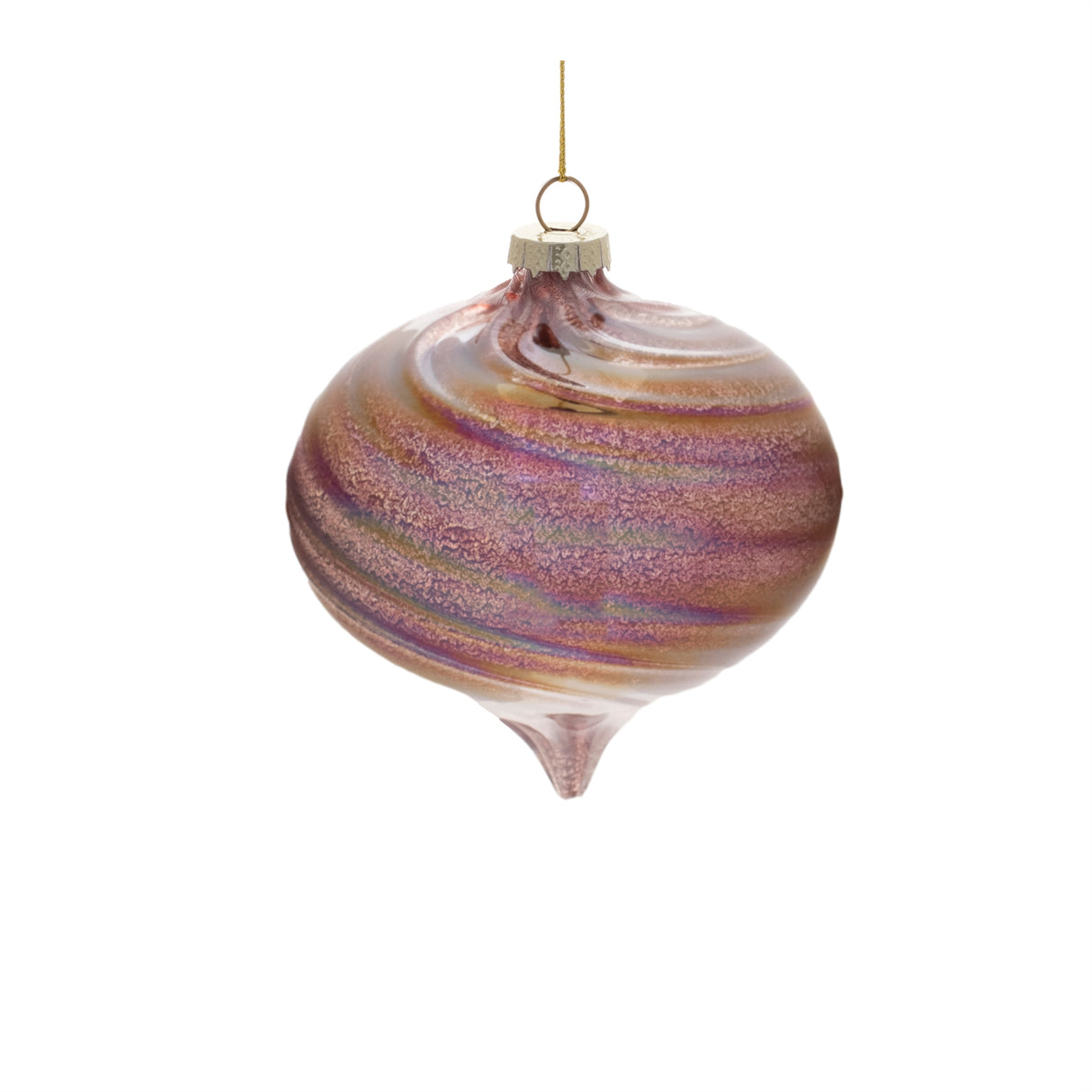 Iridescent Swirl Glass Ornament (Set of 6)