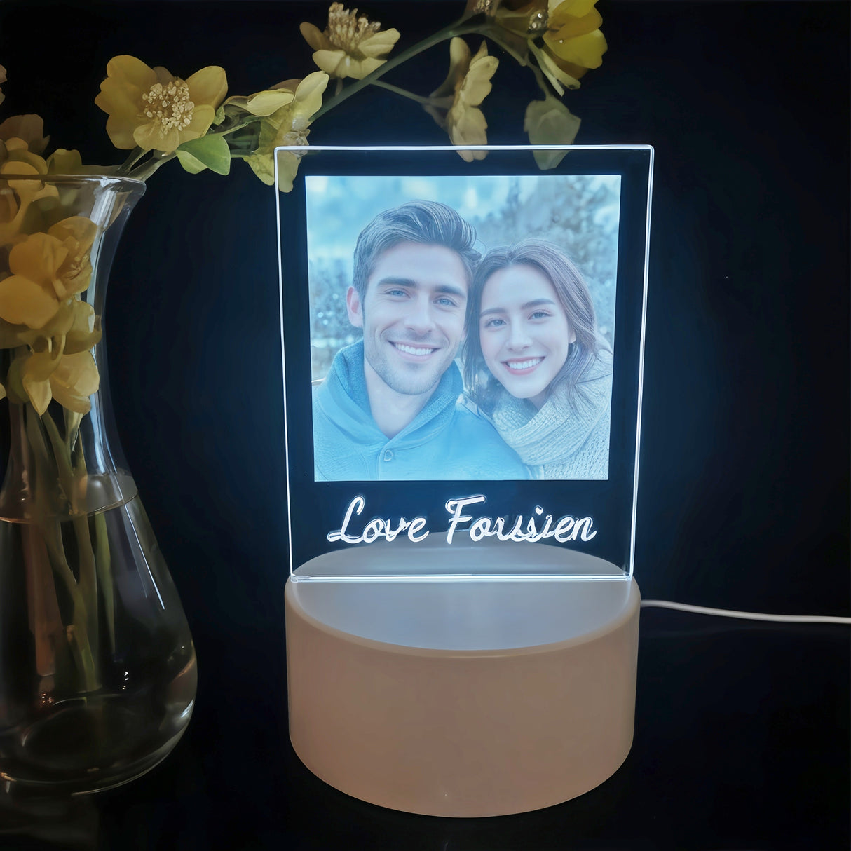 Custom Photo LED Night Light – Personalized Table Lamp Gift for Girlfriend or Women