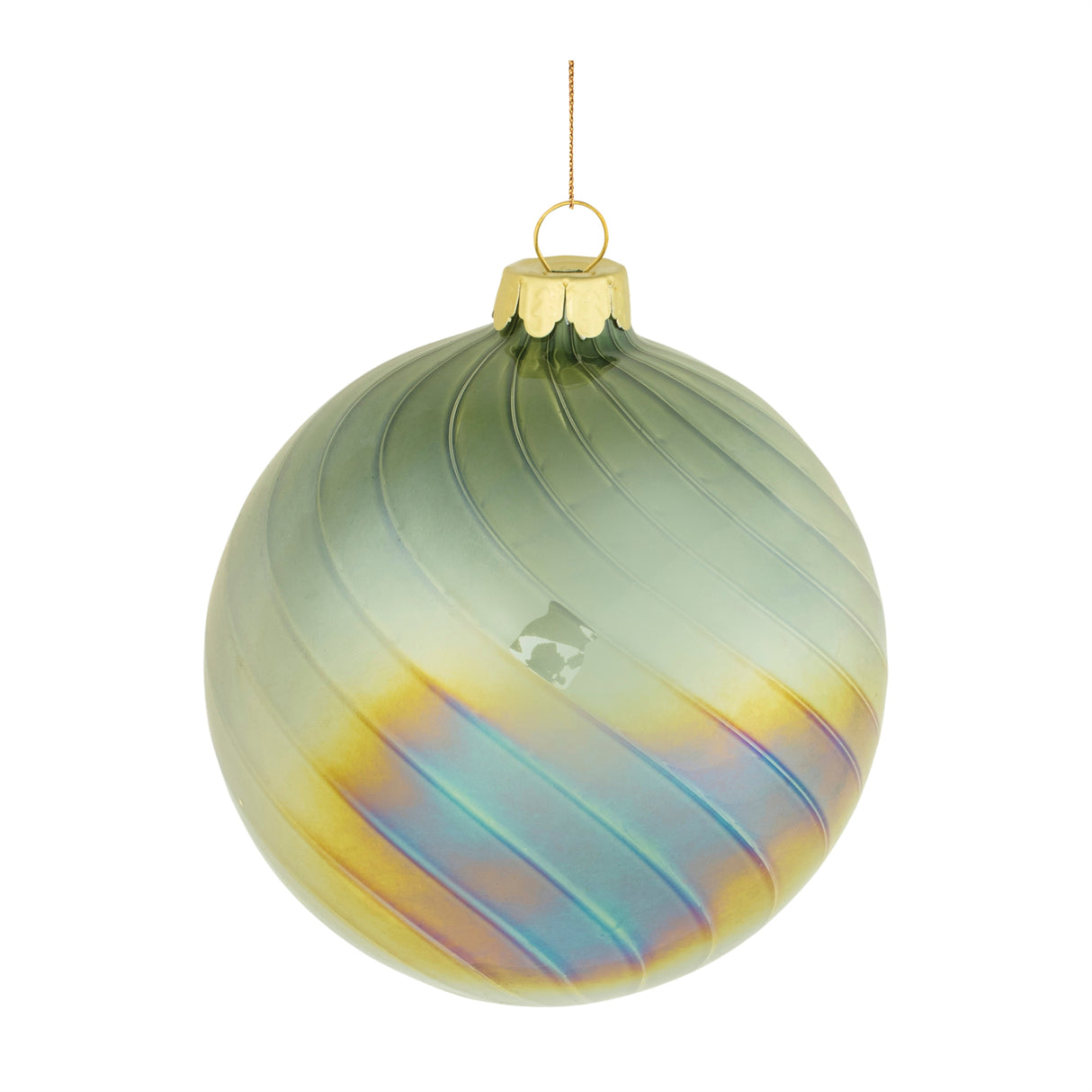 Iridescent Swirled Glass Ornament (Set of 6)