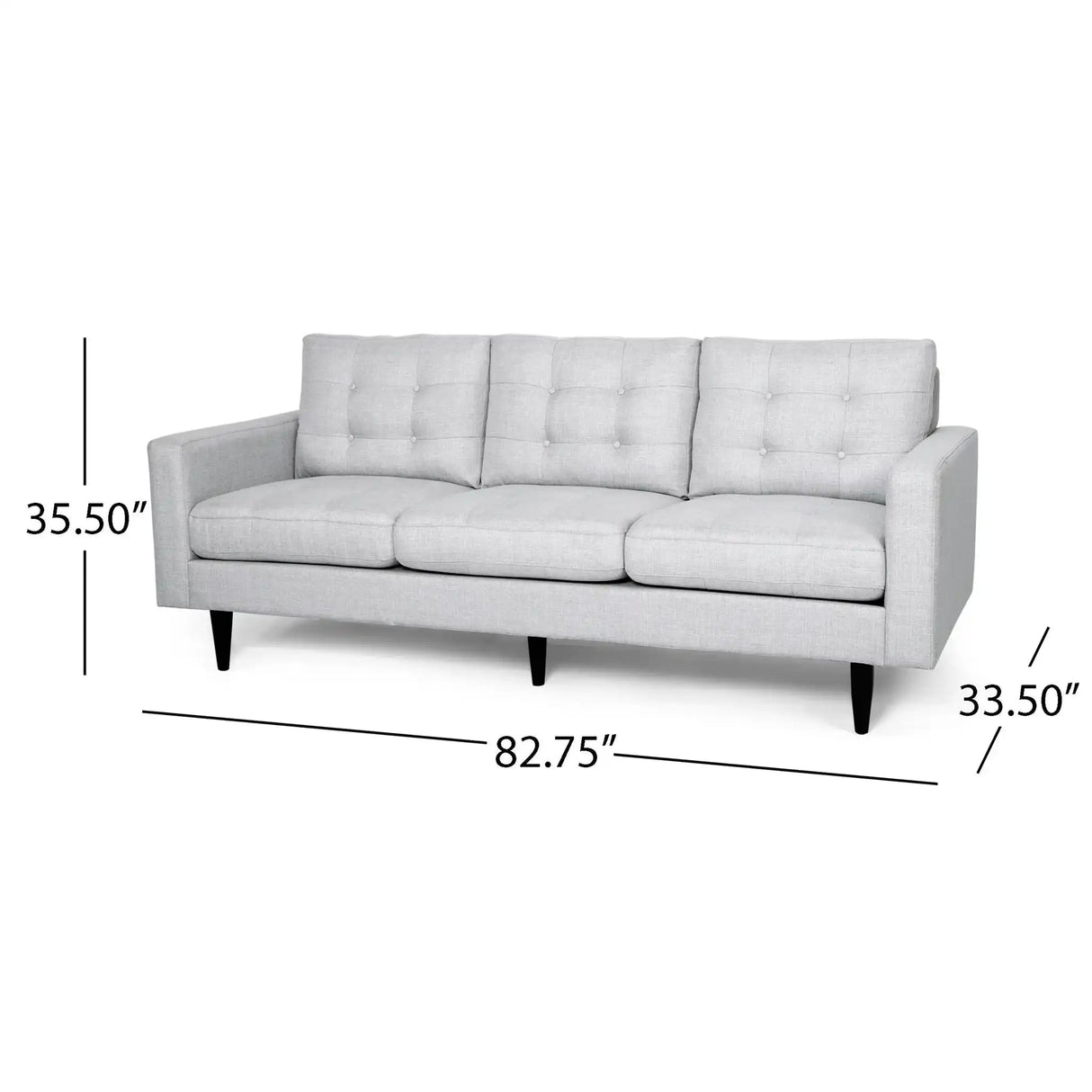 Jenny - Contemporary Tufted Fabric 3 Seater Sofa