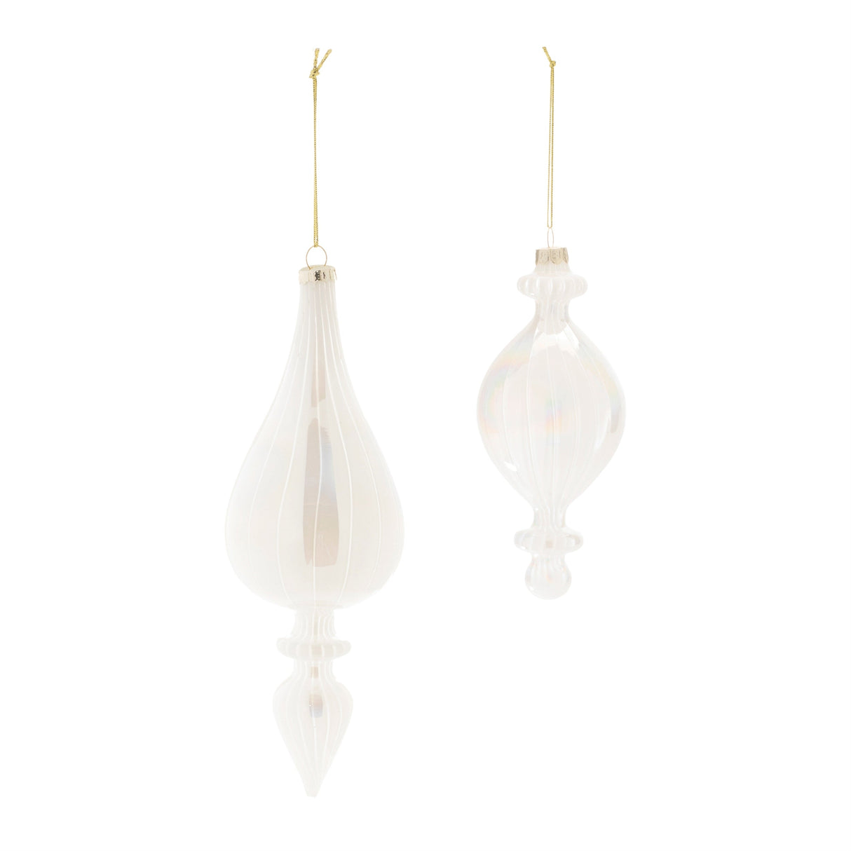 Iridescent Glass Finial Ornament (Set of 6)