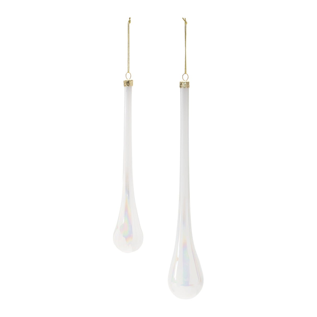 Iridescent Glass Drop Ornament (Set of 6)