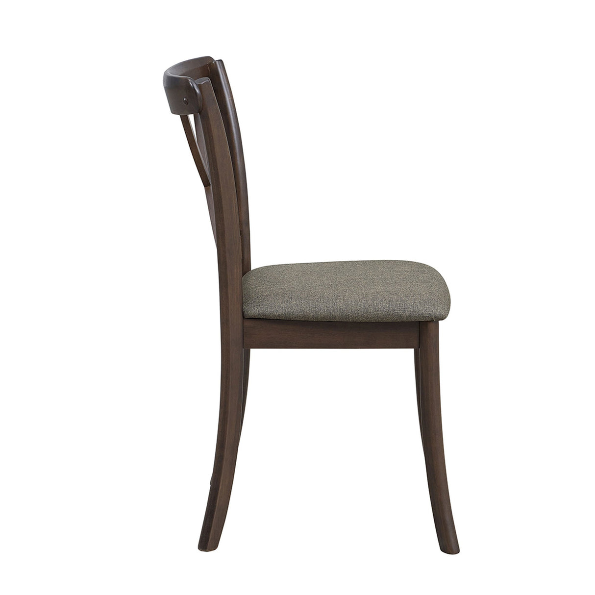 Wooden X Back Dining Chairs Set of 2 Modern Fabric Upholstered