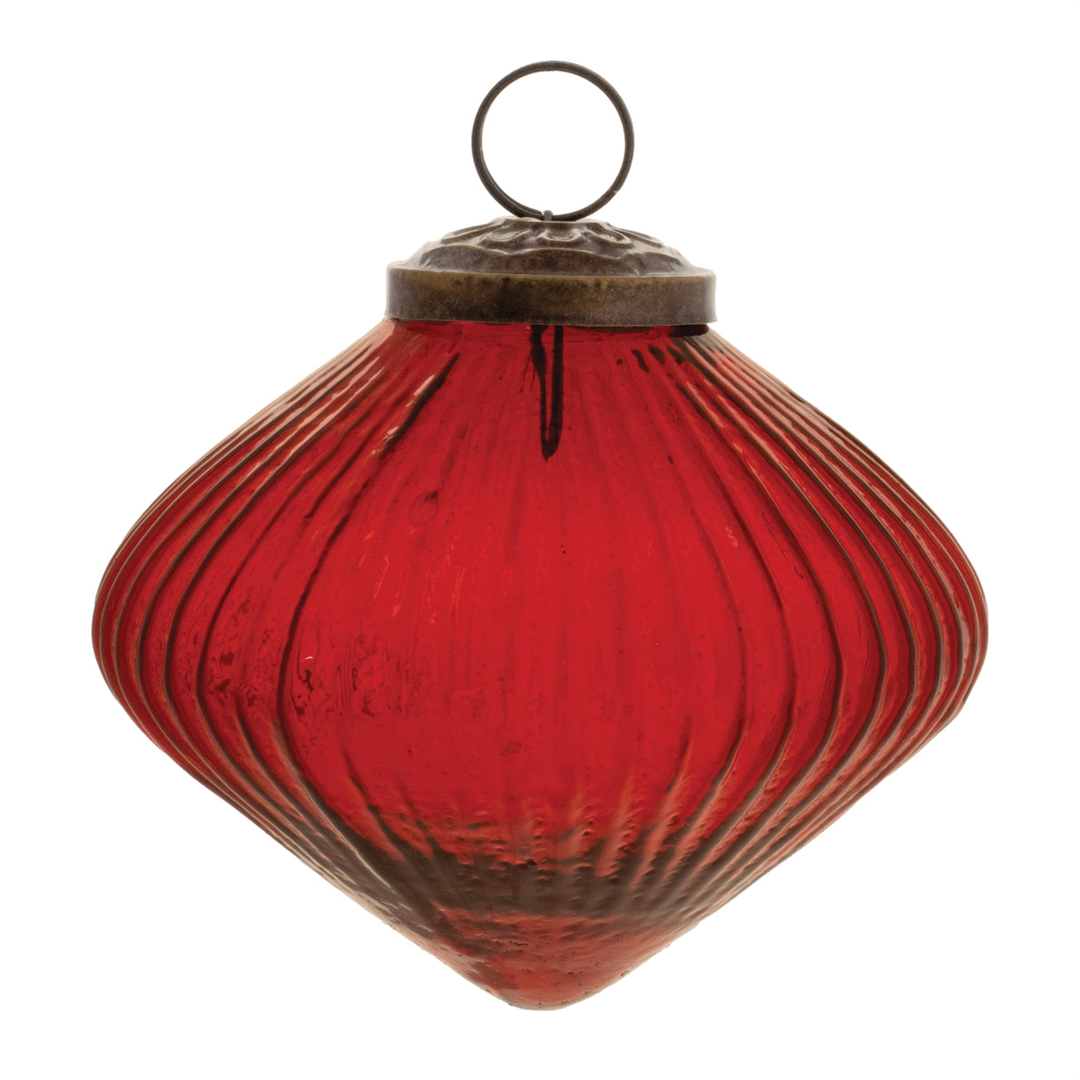 Ribbed Glass Diamond Ornament (Set of 12)