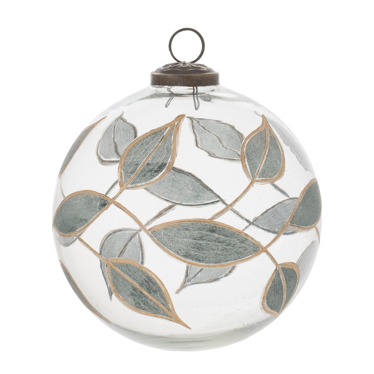 Leaf-etched-ball-ornament-(set-of-4)-Fall-Decor