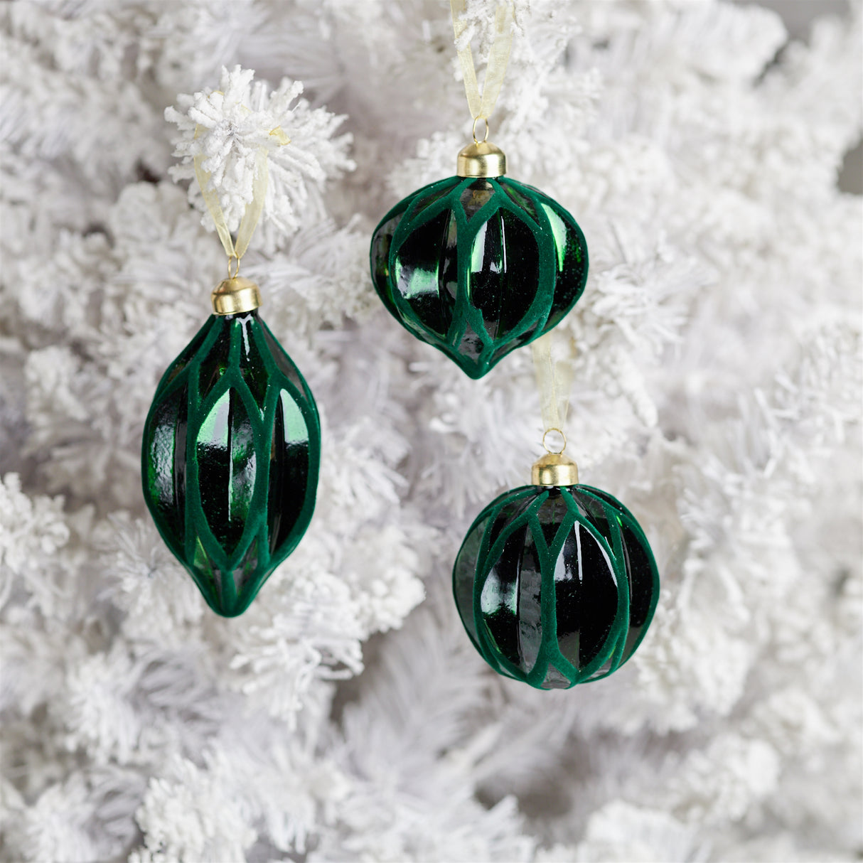 Velvet glass ornament (set of 6)