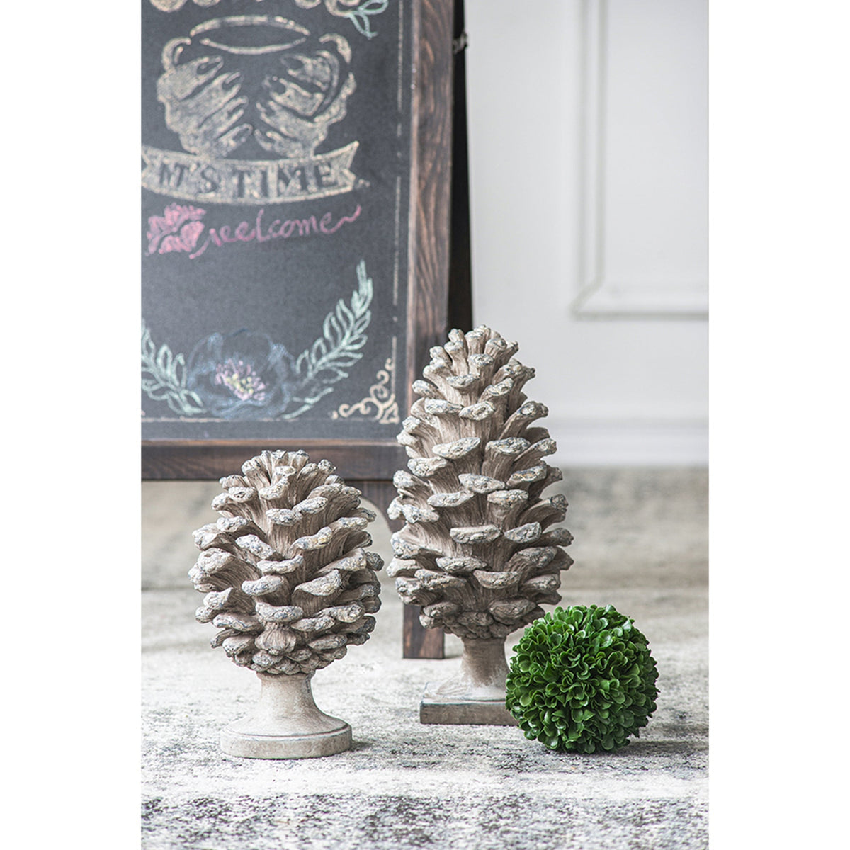 D7x10.5" Table Decor, Pinecone