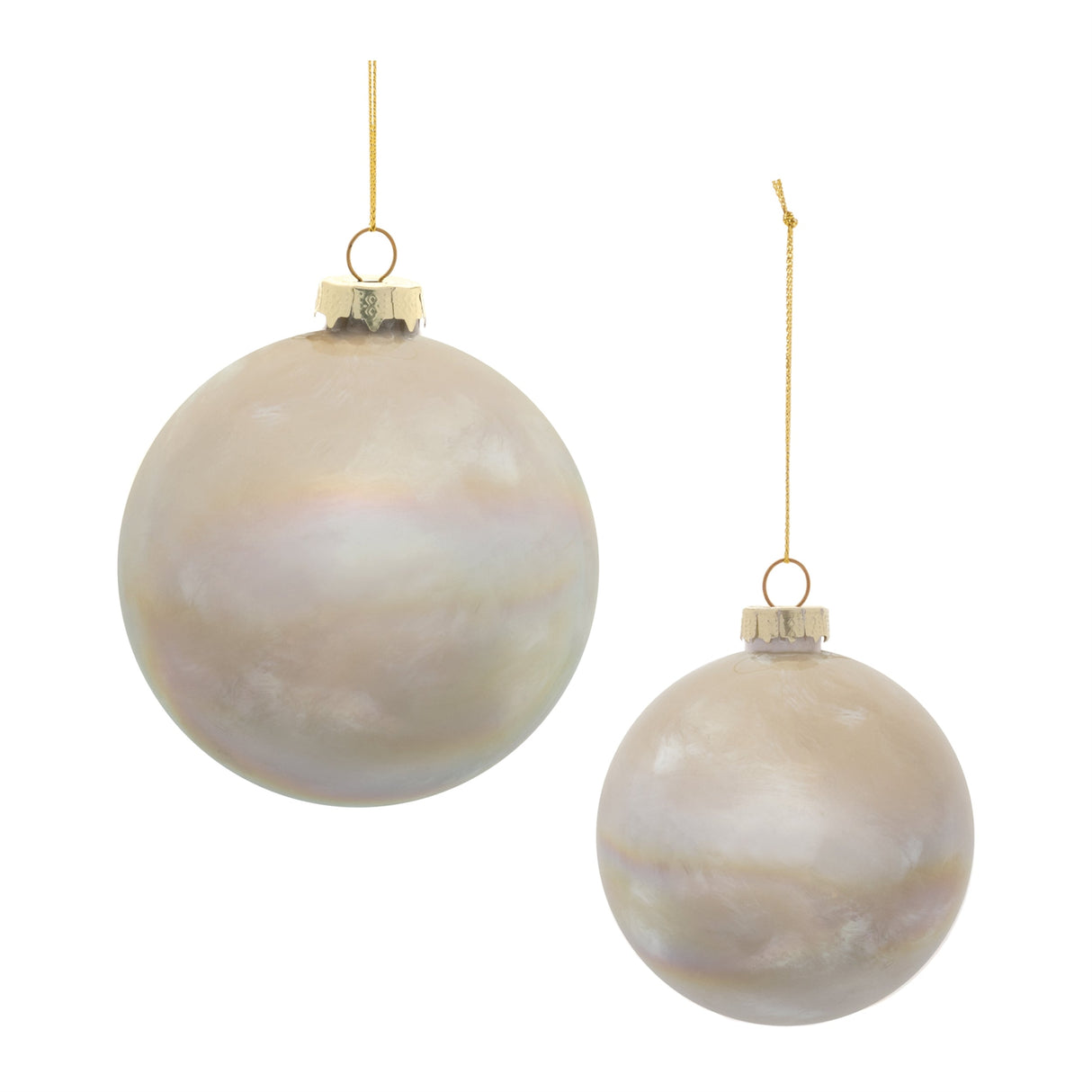 Iridescent Cloudy Glass Ornament (Set of 6)