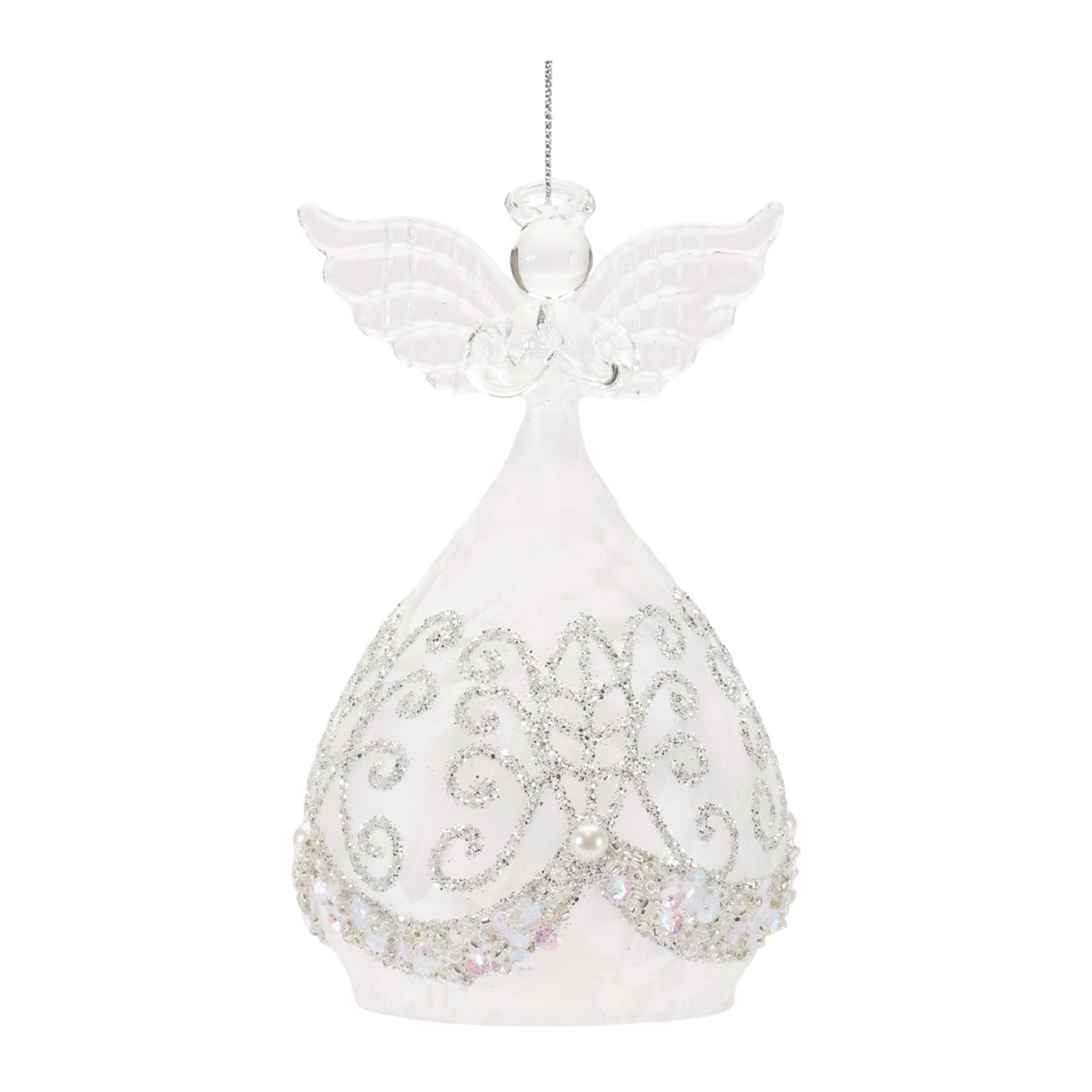Beaded glass angel ornament (set of 4)