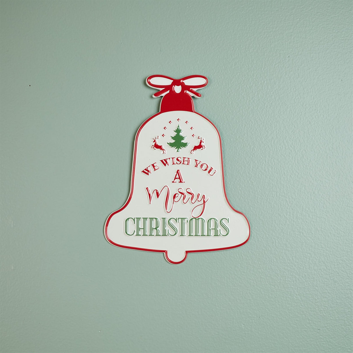 Metal Merry Christmas Bell Sign 9.75"H