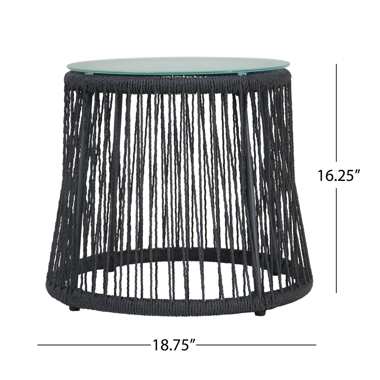 Boho Southport Side Table with Glass Top