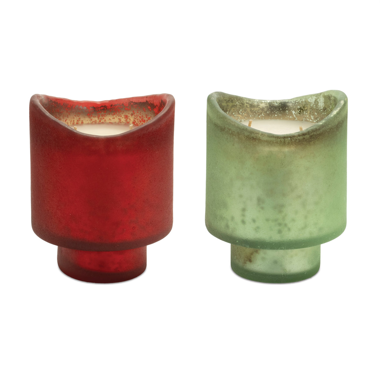 Wassail-scented-soy-candle-with-frosted-glass-holder-(set-of-2)-Candles