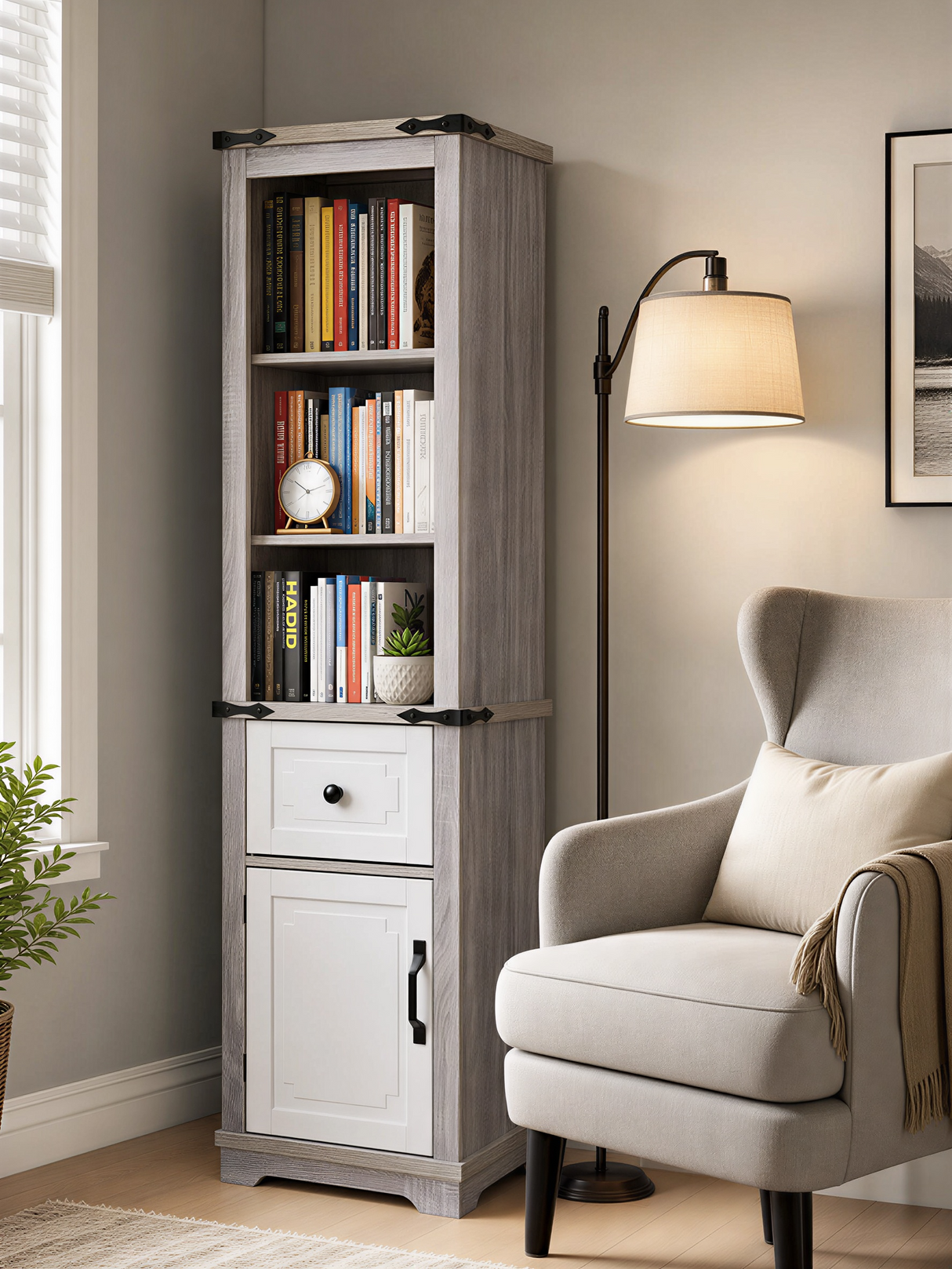 Narrow Bathroom Storage Cabinet with Adjustable Shelves