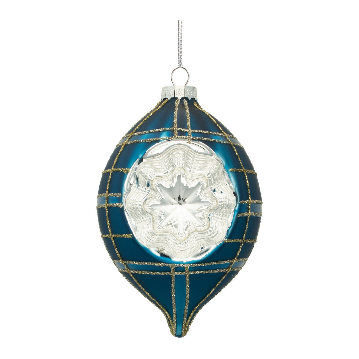 Plaid Glass Reflector Ornament (Set of 12)