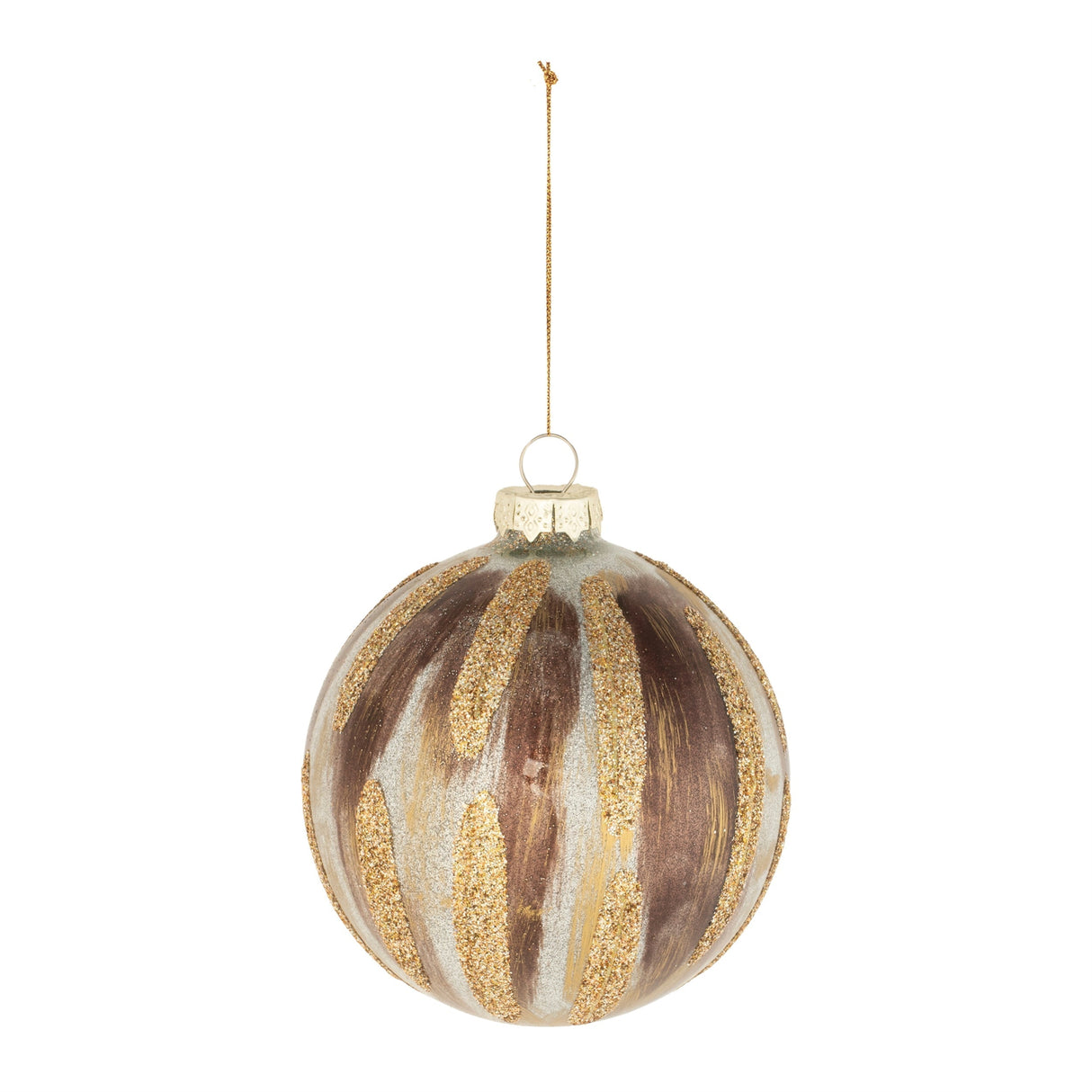 Glitter Painted Glass Ball Ornament (Set of 6)