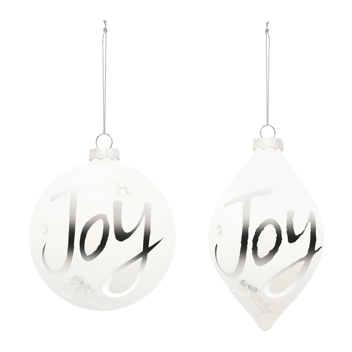 Frosted Glass Joy Ornament (Set of 6)