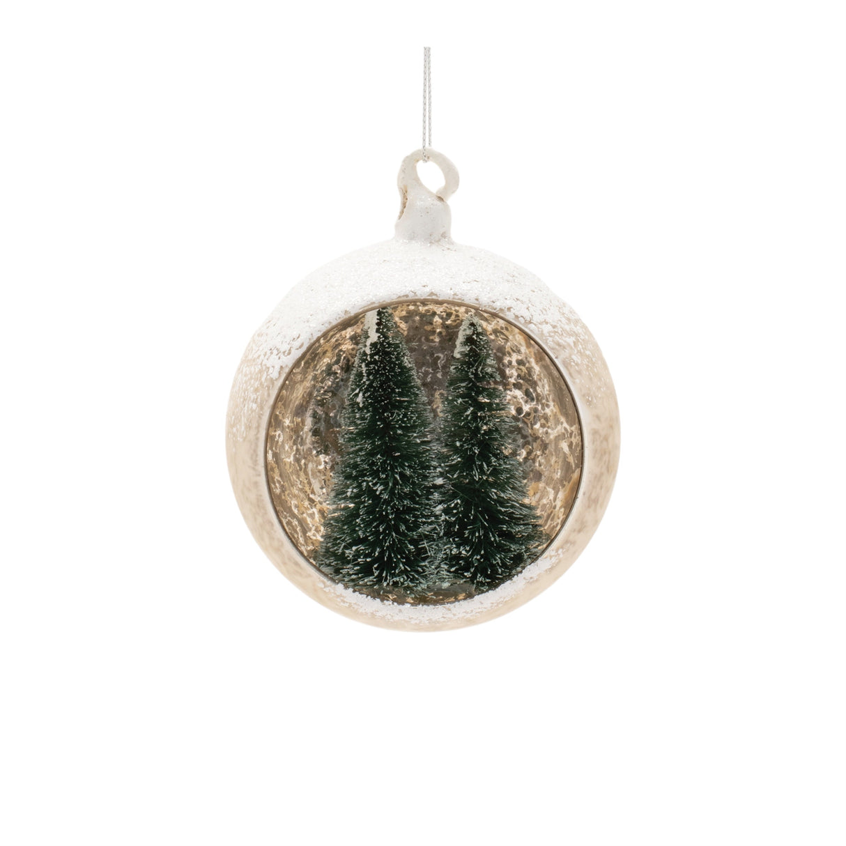 Mercury Glass Ornament with Pine Trees (Set of 6)