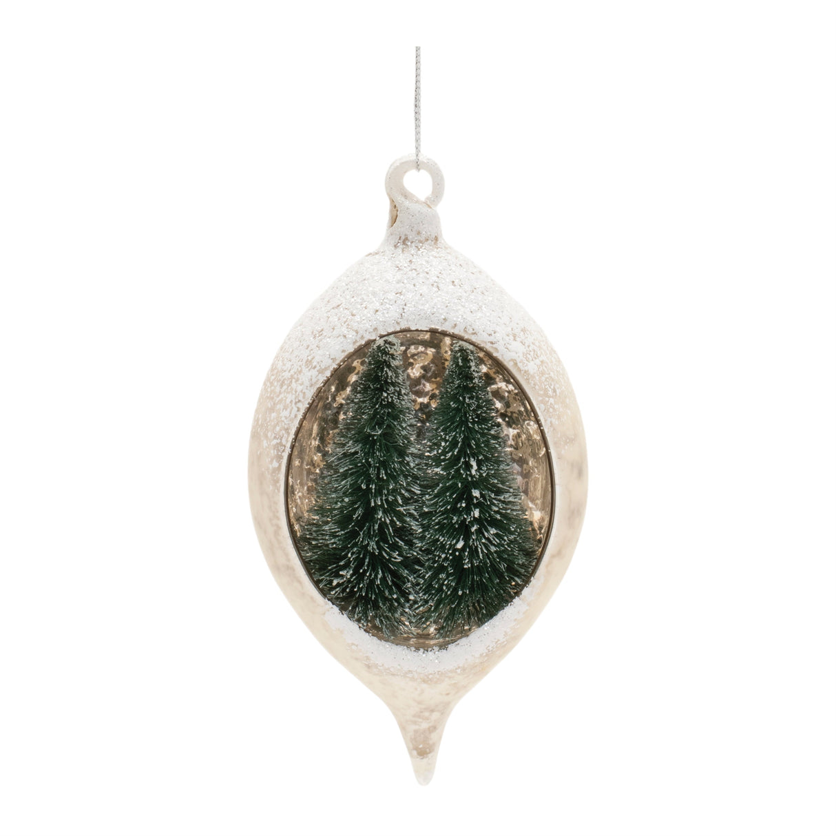 Mercury Glass Ornament with Pine Trees (Set of 6)