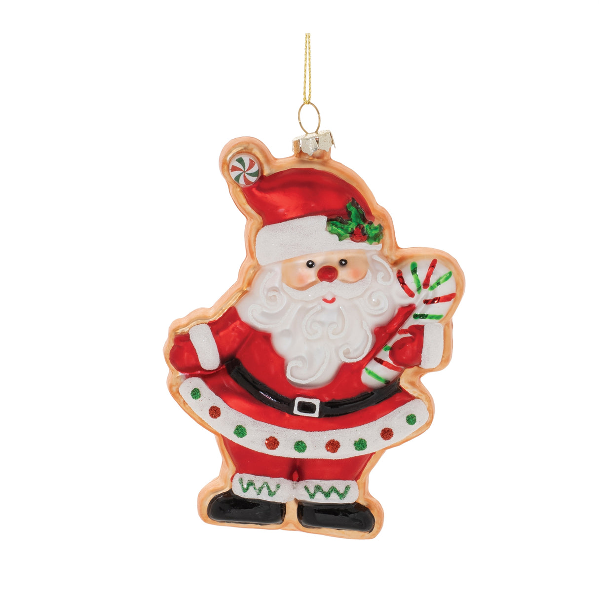 Glass Santa and Snowman Cookie Ornament (Set of 12)