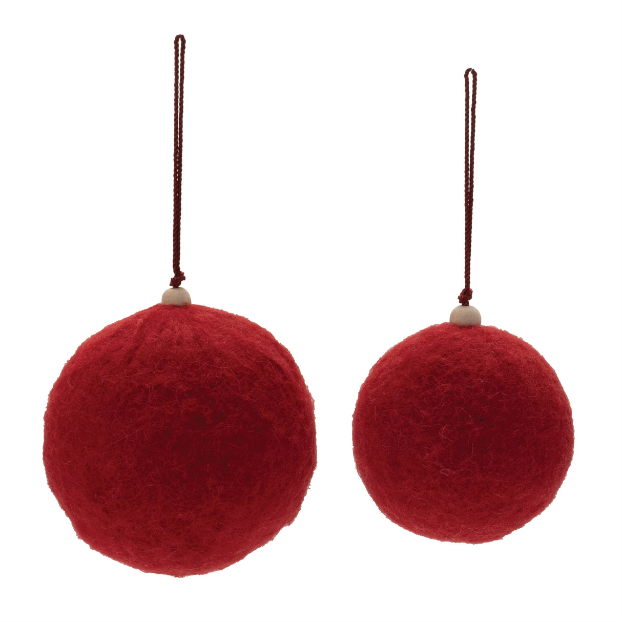 Felt fabric ball ornament (set of 4)