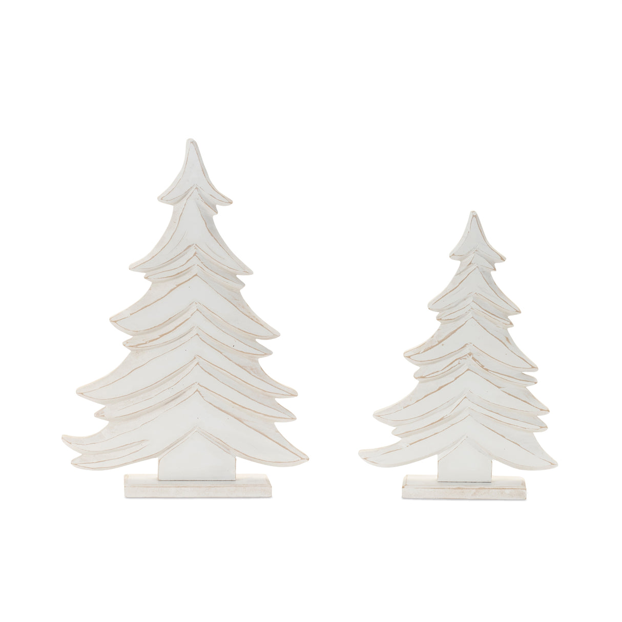 Carved-Wood-Pine-Tree-(Set-of-2)-Christmas-Decor