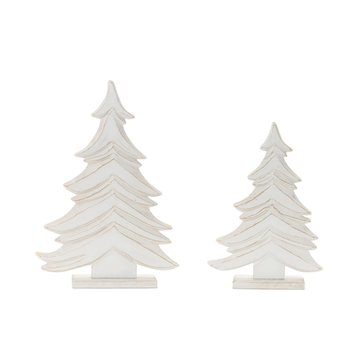 Carved-Wood-Pine-Tree-(Set-of-2)-Christmas-Decor
