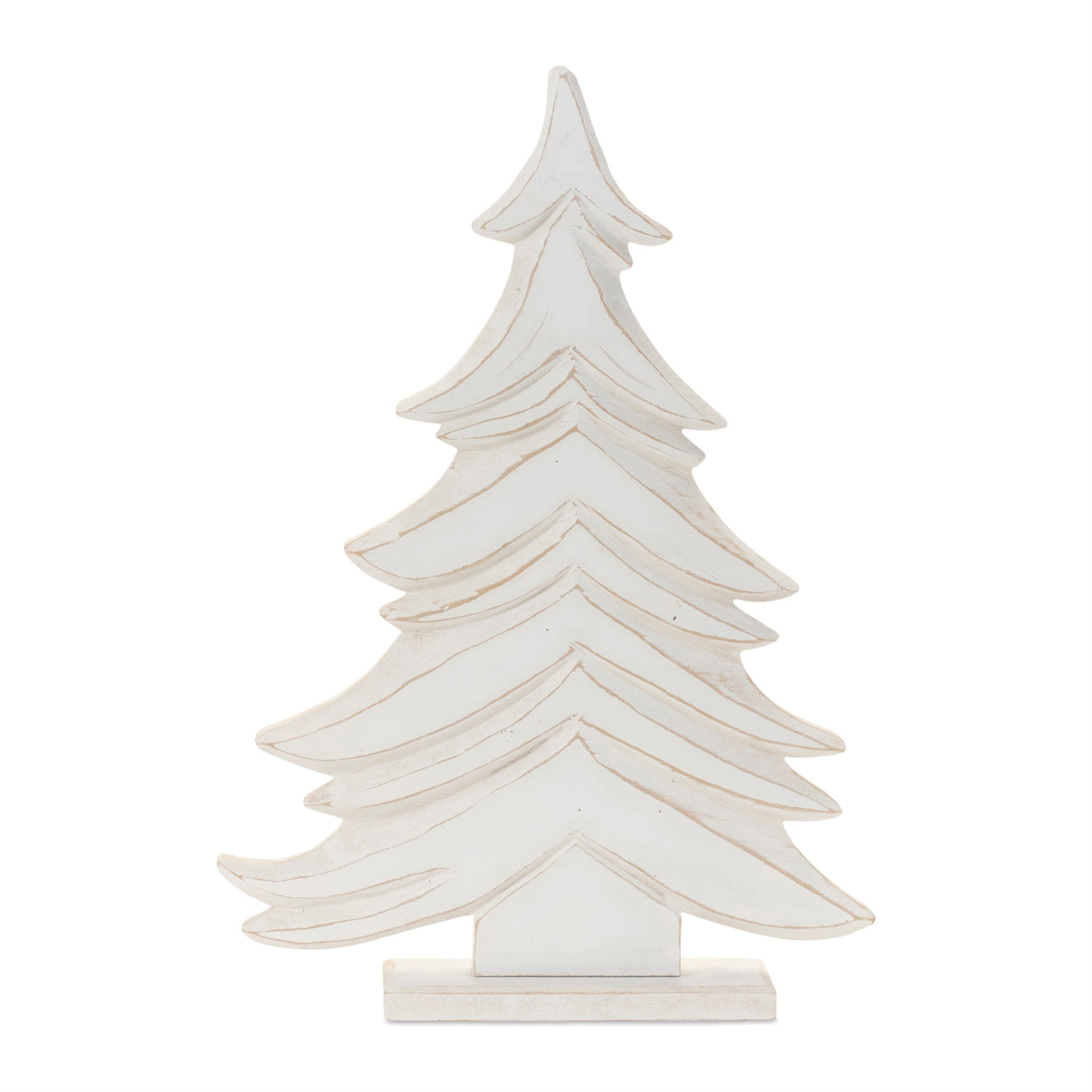 Carved Wood Pine Tree (Set of 2)