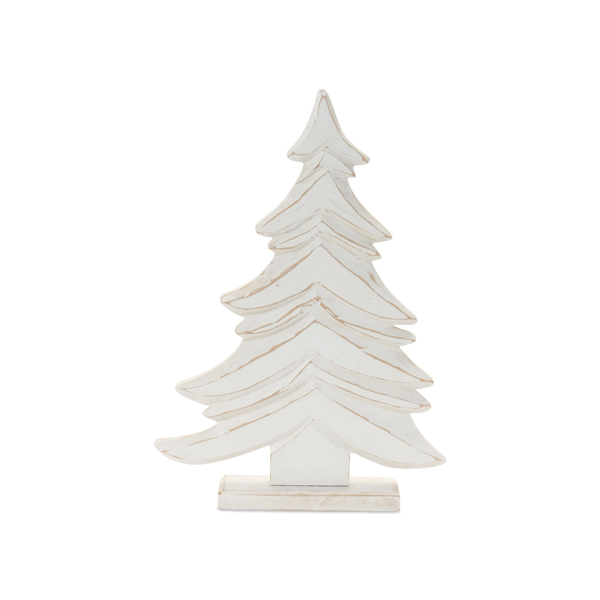 Carved Wood Pine Tree (Set of 2)